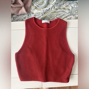Aritzia burnt orange/ rust crop top